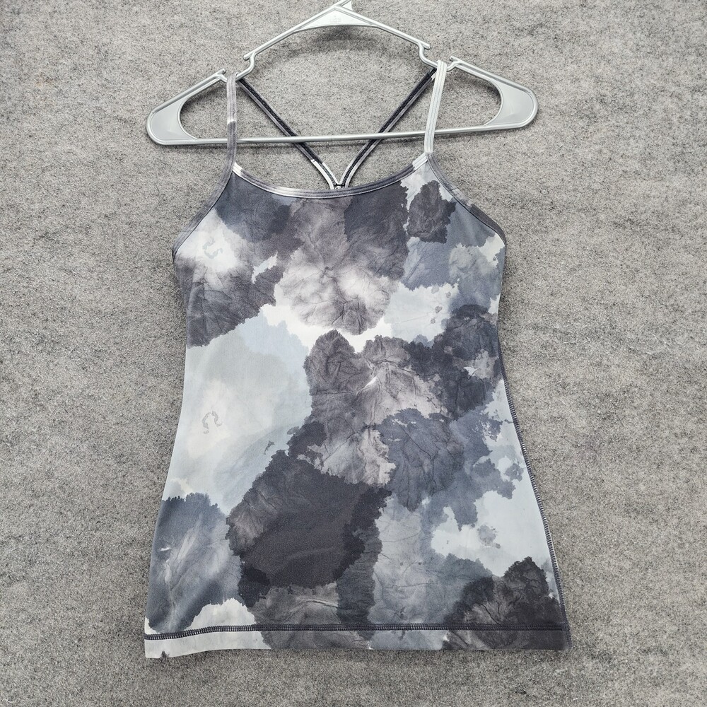 Lululemon Tank Top Womens 4 Gray Shelf Bra Activewear Yoga